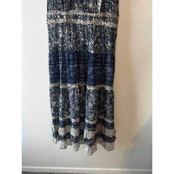 Ulla Johnson BOHO Kiri Ruffled Patchwork Cotton Blend Voile Midi Dress SIZE 12 - Picture 4 of 8